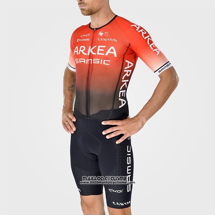 2022 Maillot Cyclisme Arkea Samsic Noir Rouge Manches Courtes et Cuissard